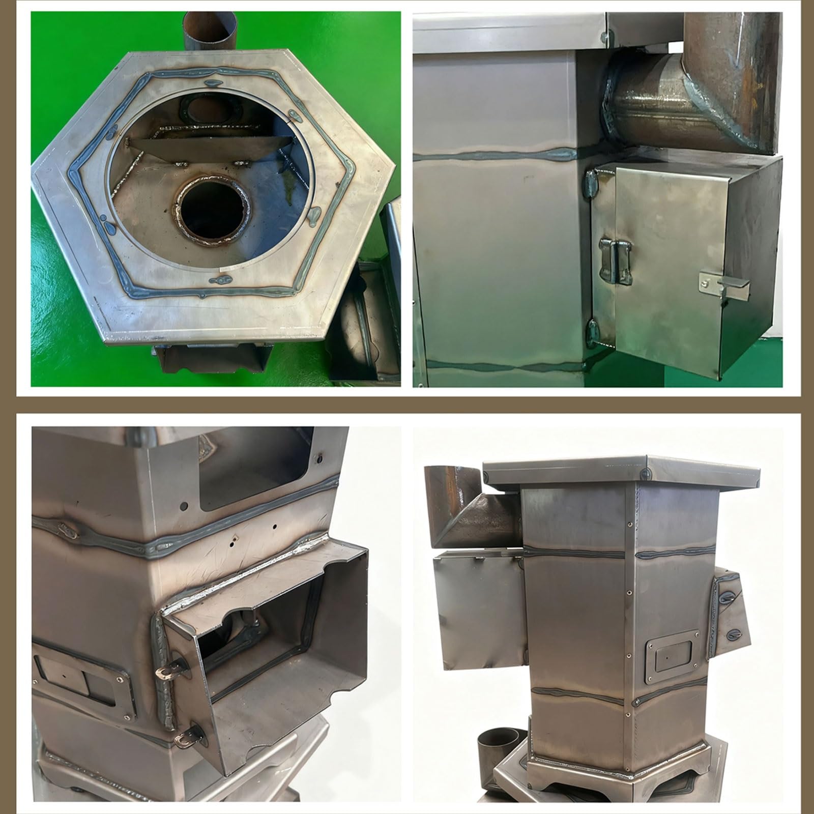 Stufa A Pellet Forno Da Campeggio Stufa A Legna Con Forno Include Canna Fumaria Da 200 Cm E Due Finestre Di Ispezione Design Completamente Saldato