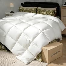 Beautyrest Goose Down Fiber Comforters King Size, Extra Warmth 100% Cotton Fabric Hotel Collection Luxury White Duvet Insert, Breathable Bedding Comforters for Winter and Cold Weather, 106x90 Inch