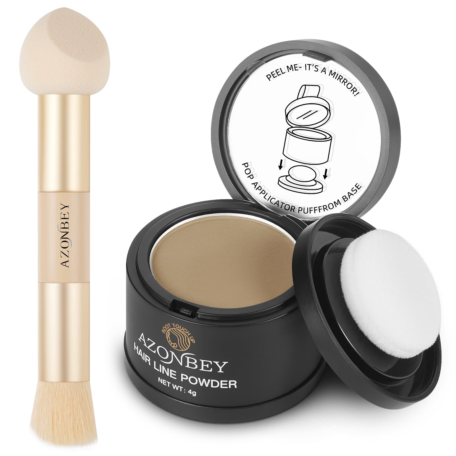 Root Touch Up Sets,Hairline Powder for Women Cover Up- Hairline Concealer for Thin and Thinning Hair, Water & Sweat Resistant,Contain Azonbey Makeup