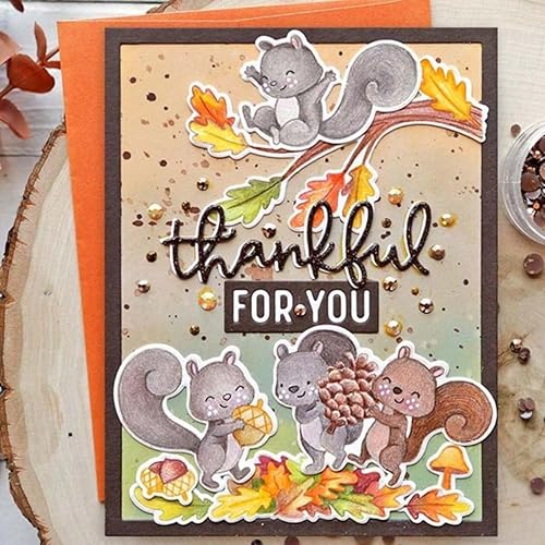 Miniatura 5 de Juego de sellos y troqueles de Acción de Gracias para hacer tarjetas, sellos transparentes y troqueles de corte de metal para álbumes de recortes,