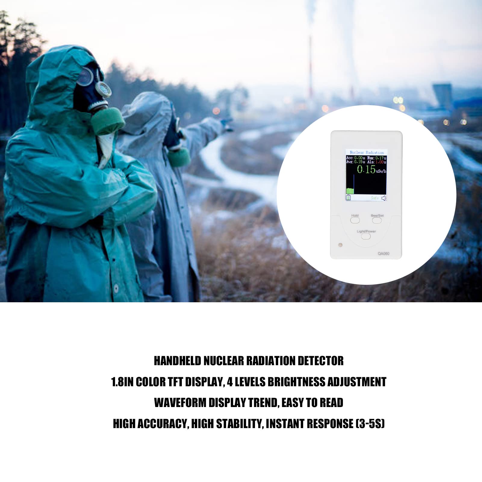 Tyenaza Contatore Geiger, Rilevatore di Radiazioni Nucleari Portatile, Dosimetro, Ricarica USB, Contatore di Dosi di Radiazioni Portatile con Batteria