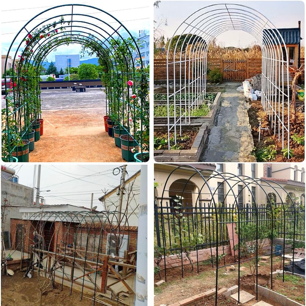 Metalowy łuk ogrodowy, 19 mm, elegancka pergola, łuk weselny, dostępny w szerokościach 80-350 cm, idealny do róż, winorośli i roślin pnących.