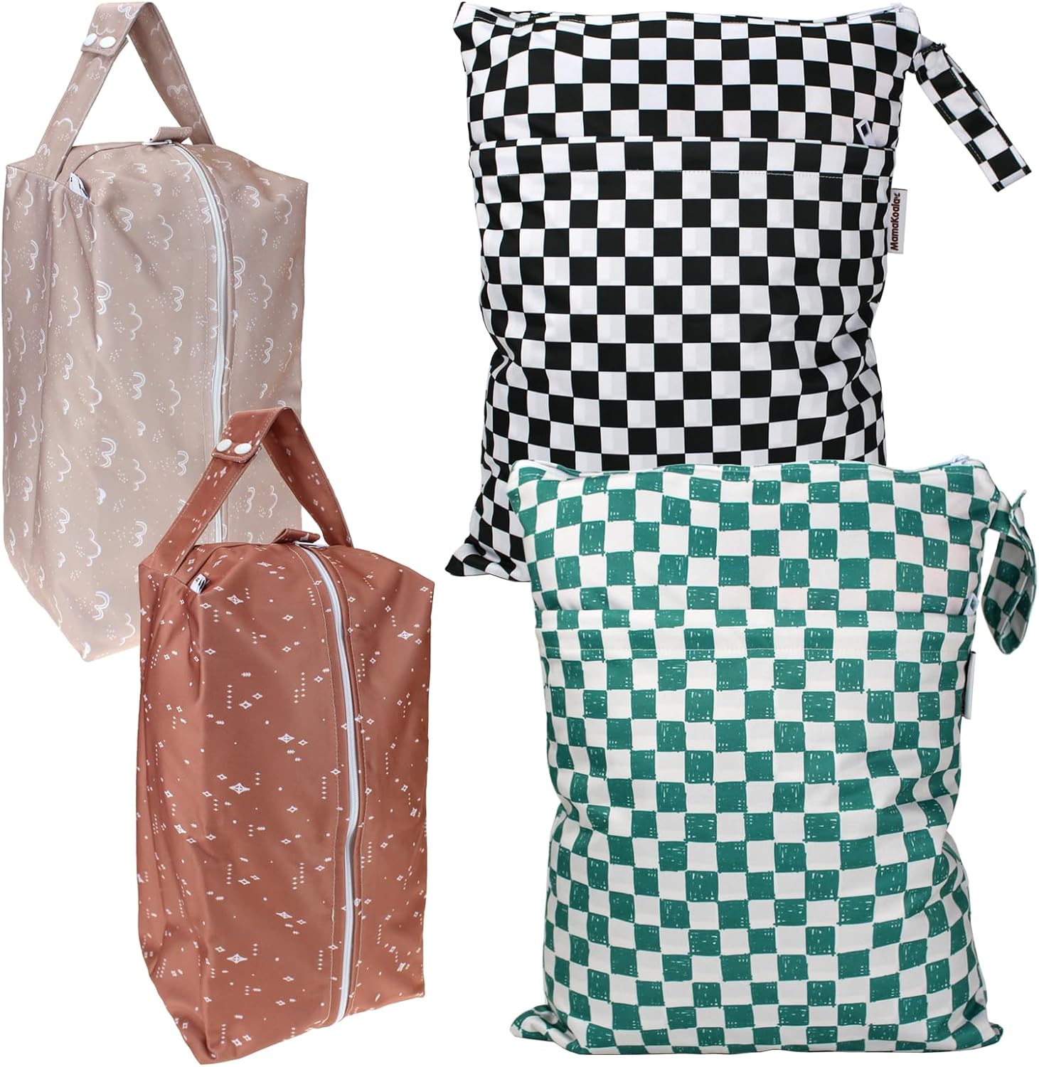 Mama Koala 2 Pack Waterproof Wet Dry Bags,with 2 Pack Diaper Pods