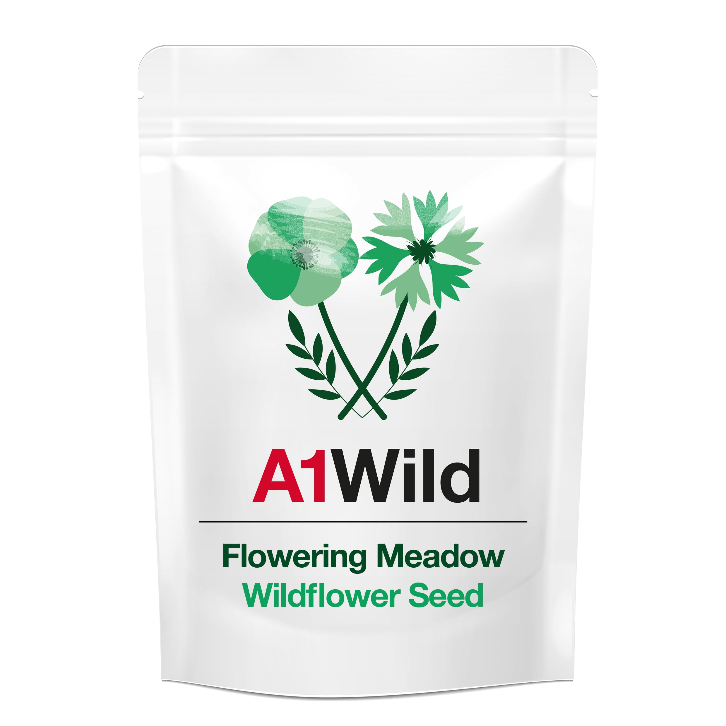 A1 Lawn, Wildflower Meadow Seed Mix - Attracts Bees & Butterflies, UK Native Species, RHS Pollinator Certified, 1kg