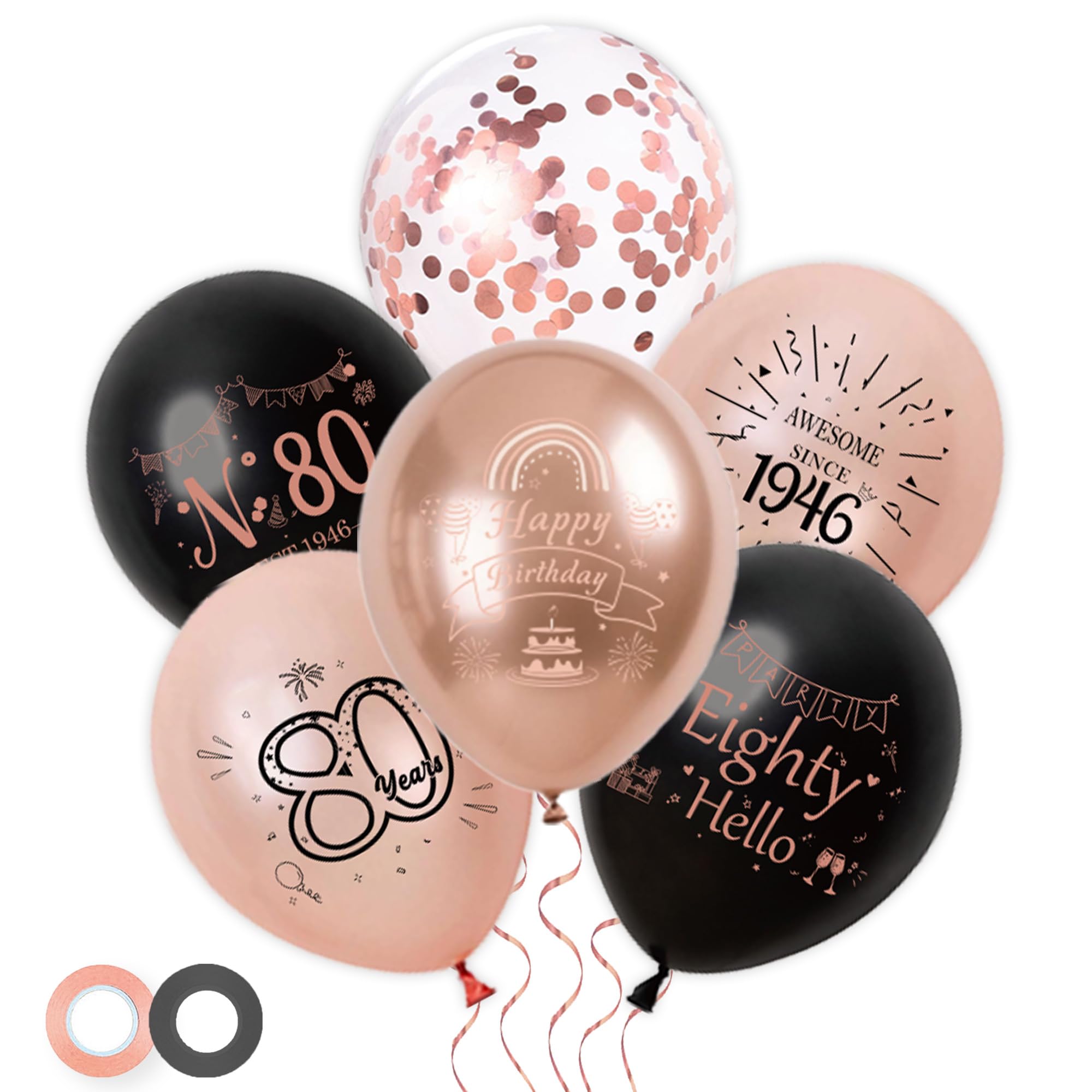 Happy 80th Birthday Balloons Decorations, 44Pcs Awesome Since 1946 Balloon