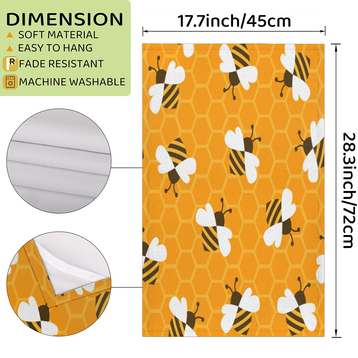 2er-Set Küchentücher Mit Bienen-Muster – Saugstark, Weich, Waffelpikee Aus Mikrofaser