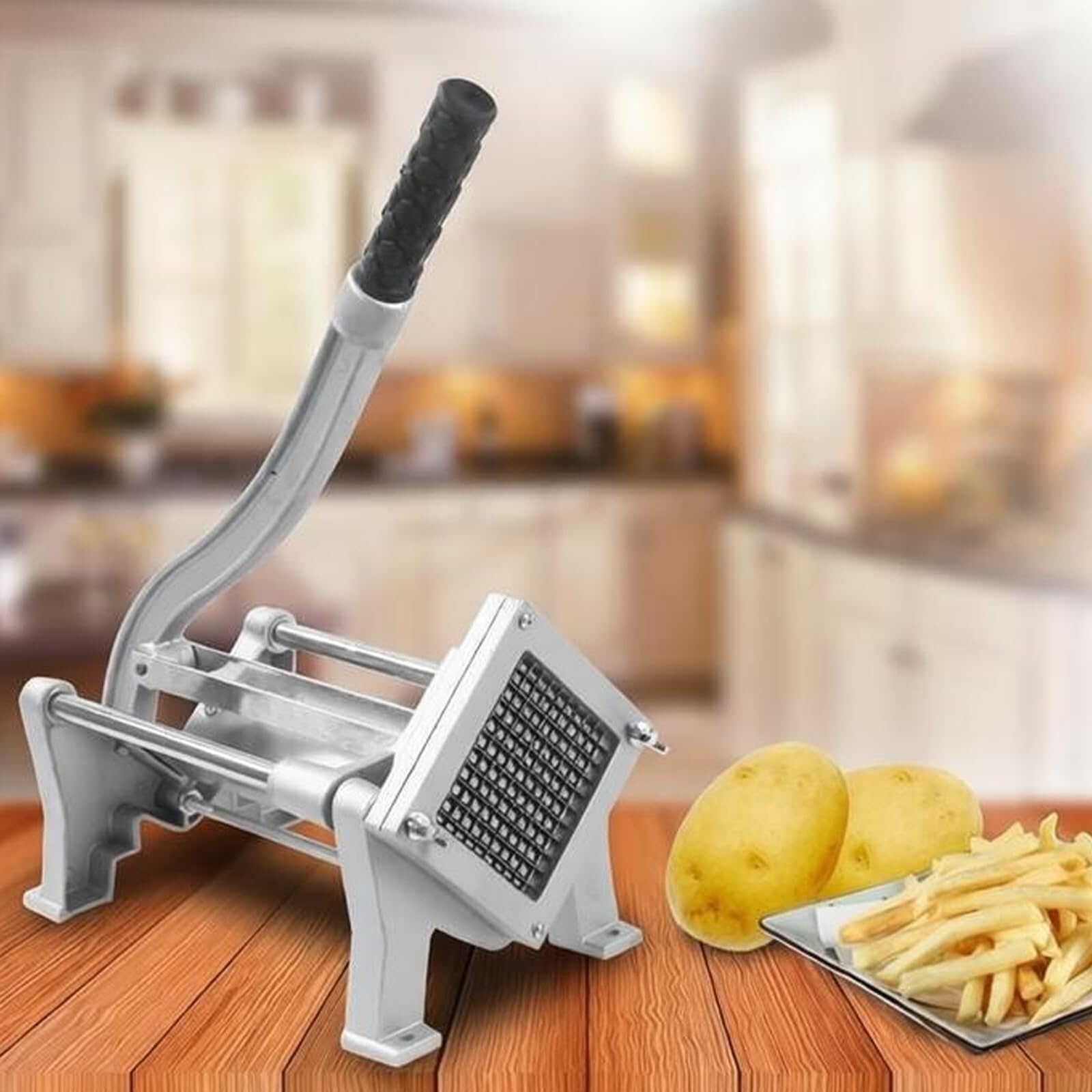 Taglierina manuale per patate, ravanelli, cetrioli e lattuga, con 3 lame in acciaio inox e 4 ventose, utensile da cucina ideale