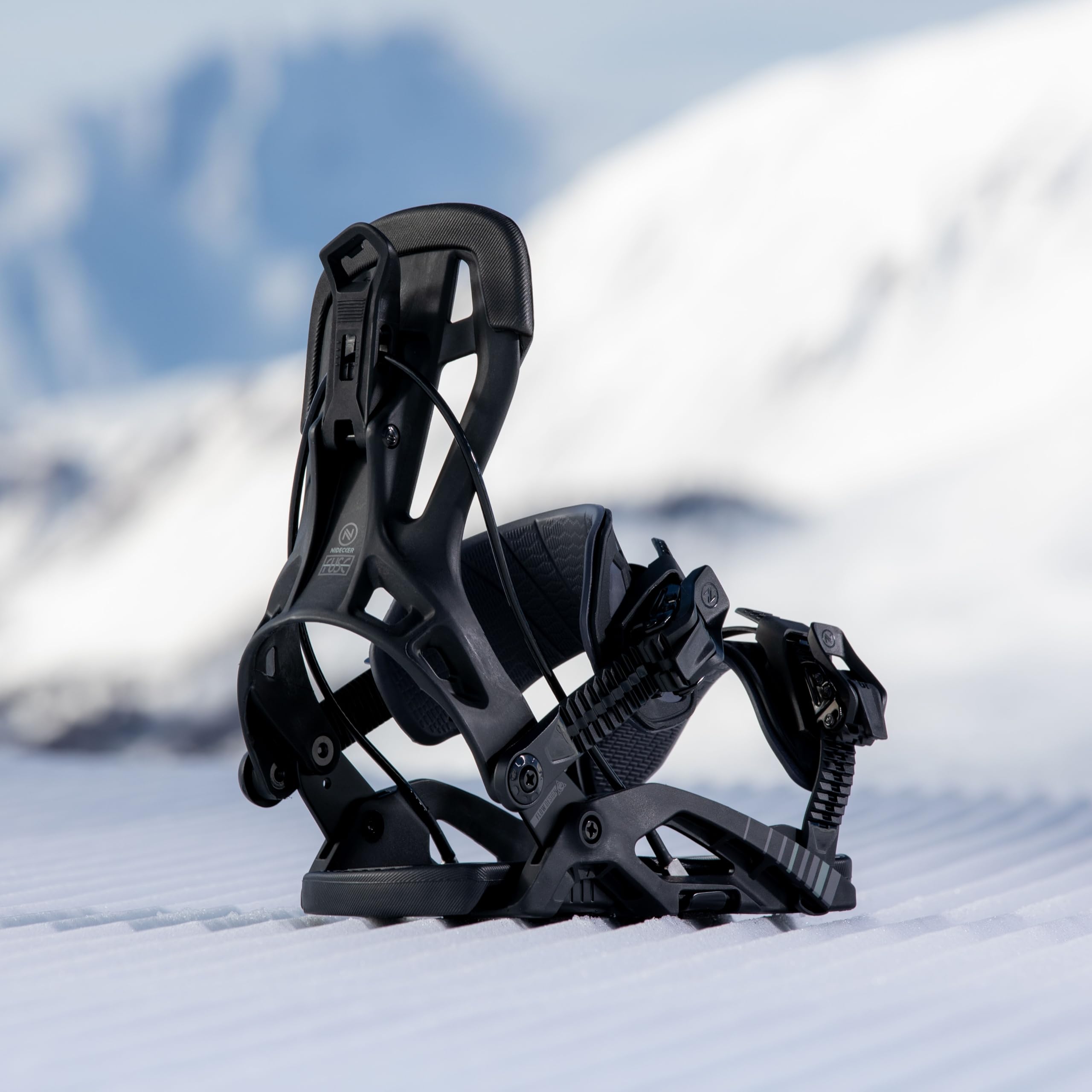 Fixations de Snowboard Nidecker Flow Fuse Speed-Entry Fusion PowerStrap et Plaque de Base en Nylon rempli de Verre