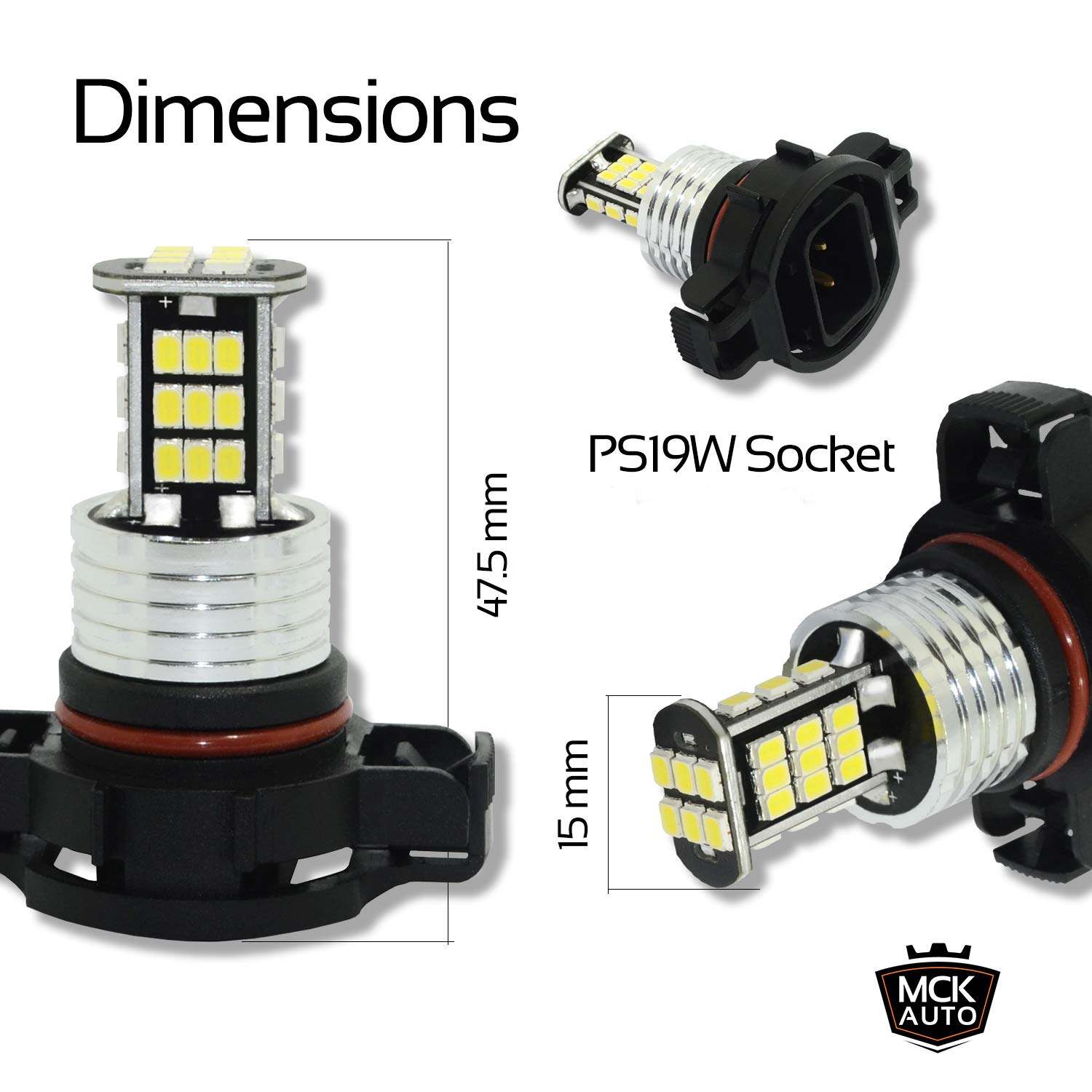 Remplacement pour Set d'ampoules blanches H16 LED CanBus très clair et sans erreur compatible avec A3 8P