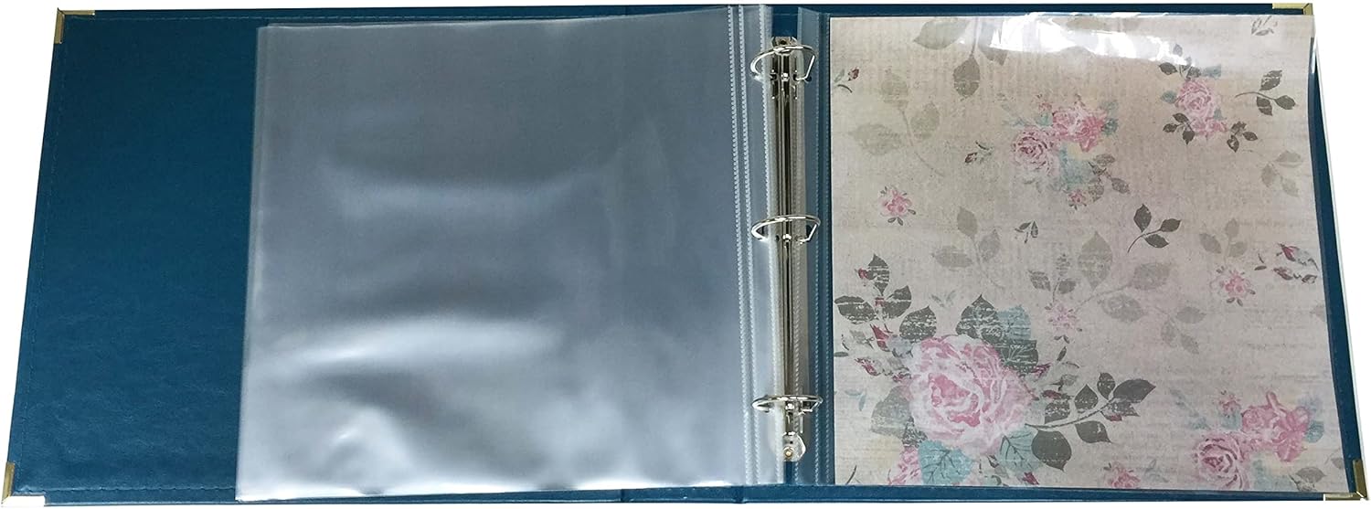 Recollections Peacock Blue Faux Leather D-Ring Scrapbook Album