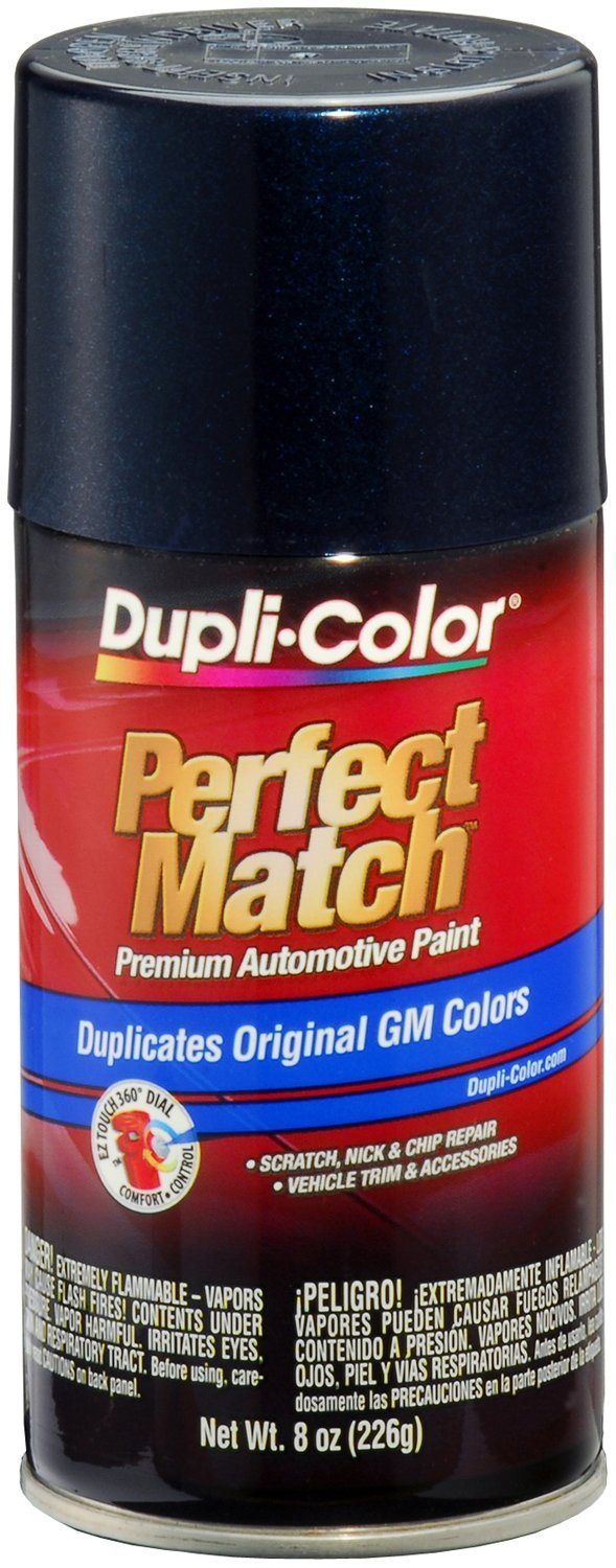 Dupli-Color EBGM05007 Perfect Match Automotive Spray Paint – General Motors Dark Ming Blue Metallic, 25 WA722J – 8 oz. (Pack of 6)