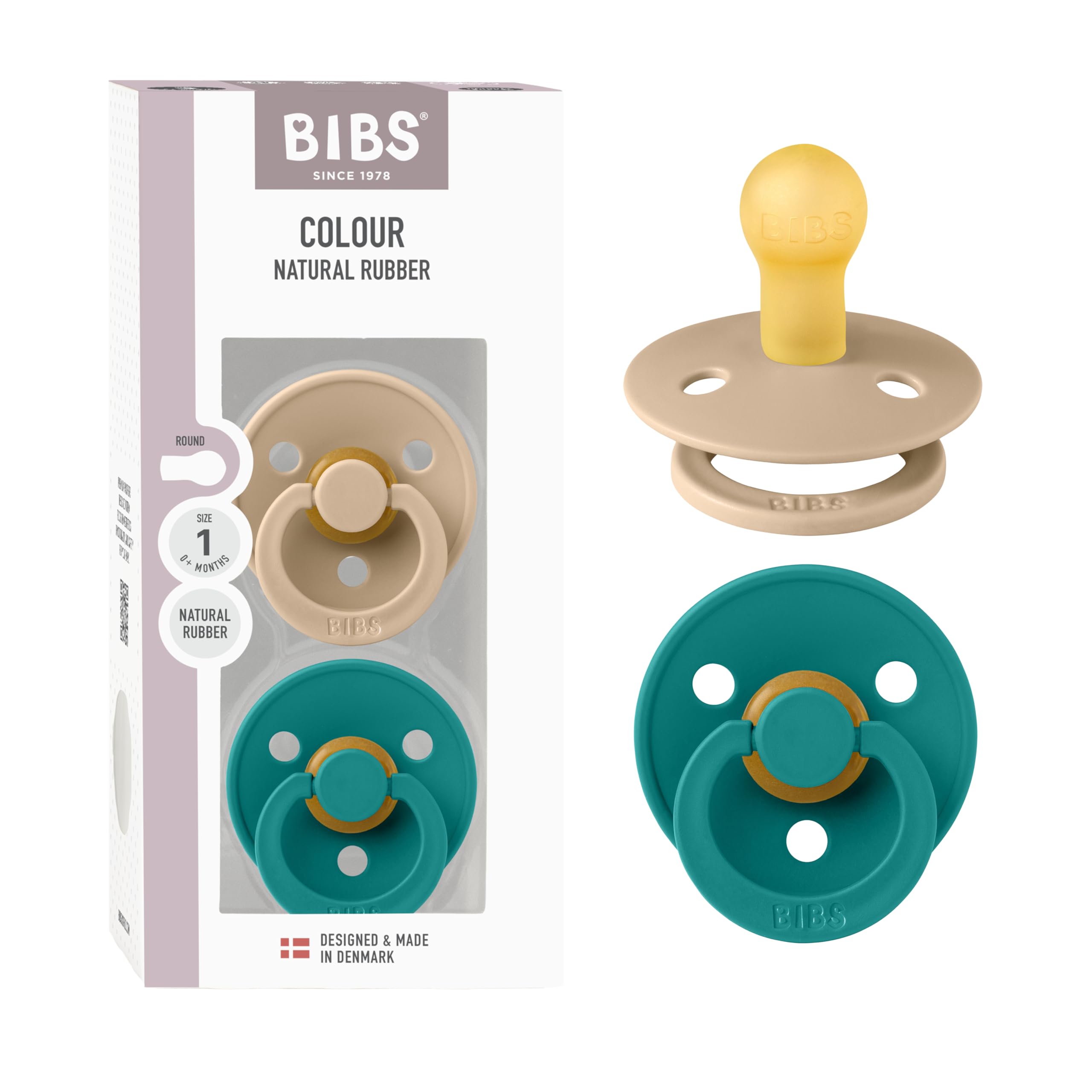 Amazon.com : BIBS Colour Pacifier 2-Pack, BPA Free Binky Pacifier ...
