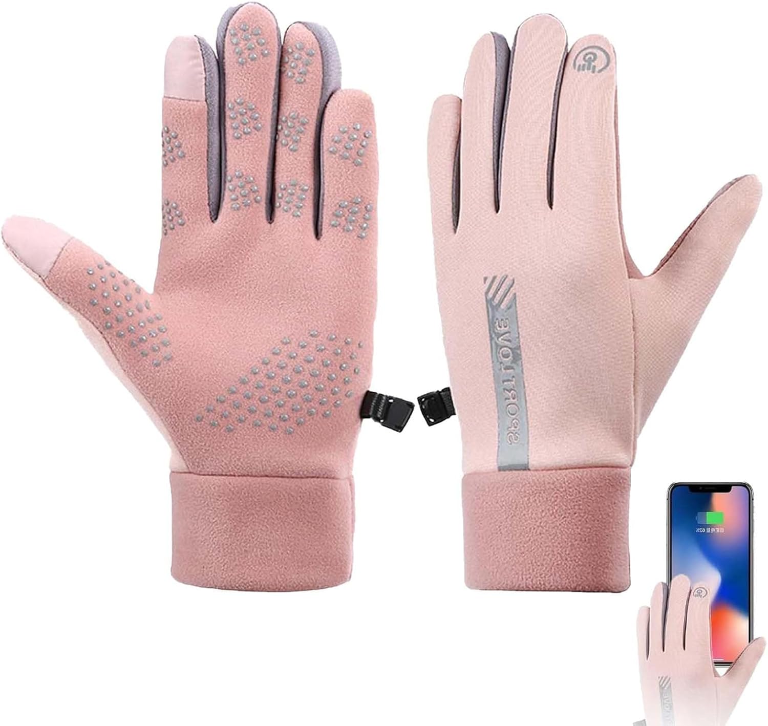 MXHBSTP Waterproof Gloves, Cycling Gloves, Touchscreen Running Gloves Warm Winter Gloves for Men And Women, Hiking Gloves for Football/Mountain/Biking/Cycling/Rugby/Running/Hiking