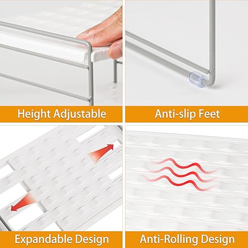 Miniatura 5 de Organizador de botellas de agua para gabinete, estante expandible para botellas de agua, almacenamiento de vasos ajustables para organización de