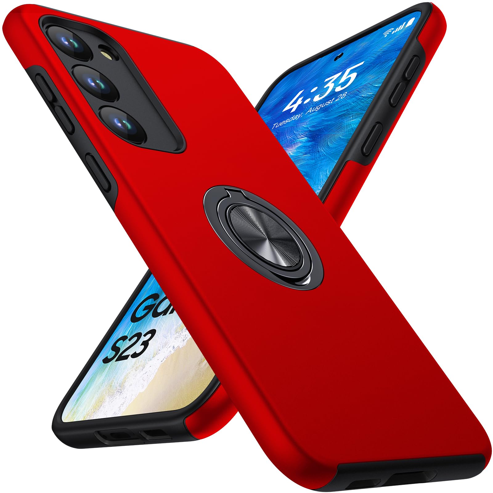 KOVASIA für Samsung Galaxy Hülle mit 360°Drehbarer Metall Ständer, Kratzresistent, Anti-Fingerabdruck, Stoßfest Schutzhülle Handyhülle für Samsung Galaxy