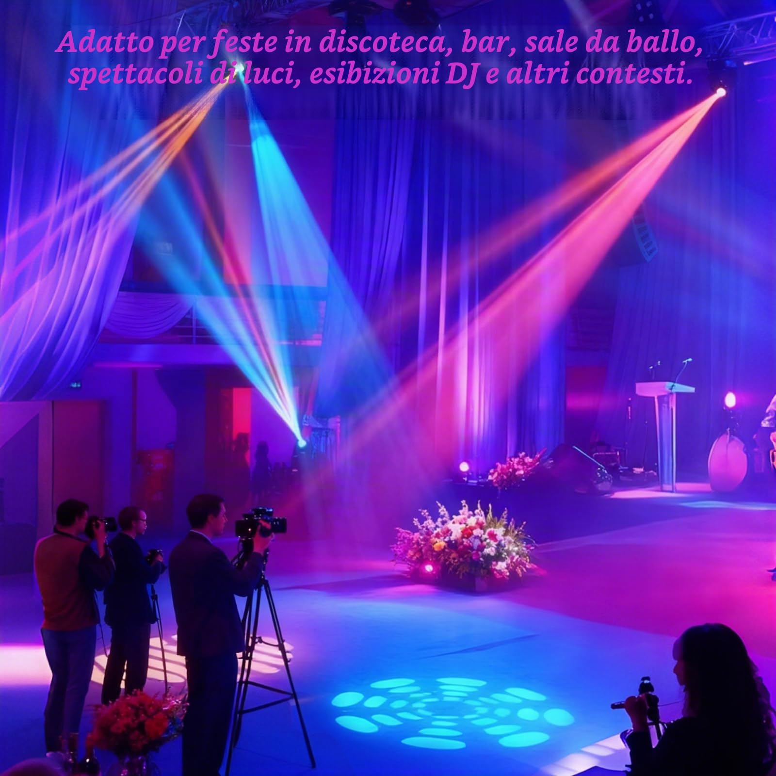 MetRo - Faretto laser Moving Head da palcoscenico DMX512 da 30 W, con telecomando, 8 motivi Gobo, 8 colori, attivazione del suono per DJ, feste e club (confezione da 2)