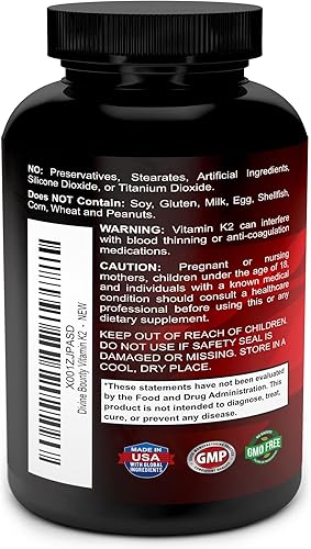 Vista 3 de Vitamina K2 (MK7 y MK4) con suplemento D3 – Vitamina K y D como MK-7 100mcg, MK-4 500mcg y 5000 UI de vitamina D3 3 en 1 fórmula – Apoyo óseo