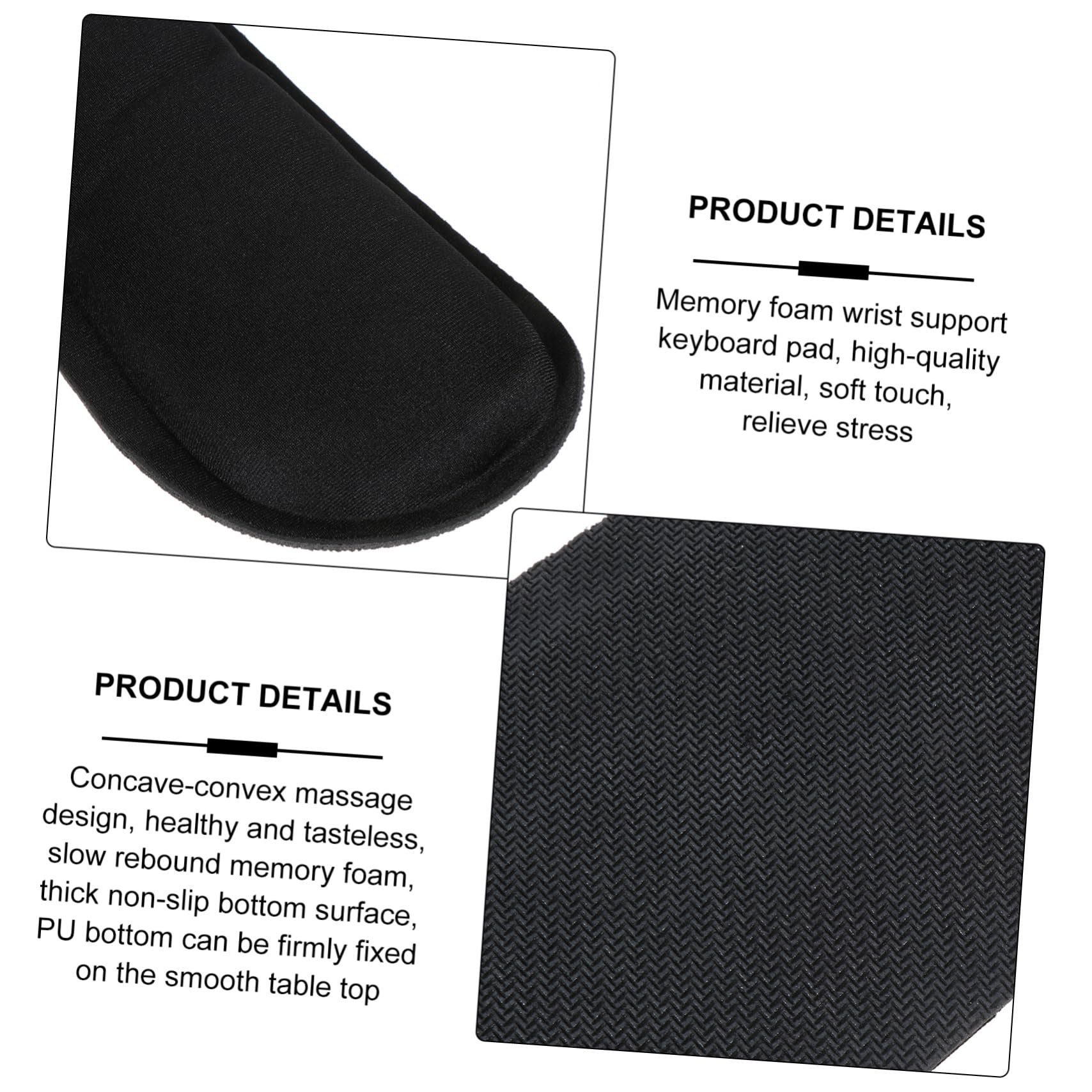Gadpiparty 3 Set Poggiapolsi Ergonomici Memory Foam per Mouse e Tastiera Antiscivolo per Comfort per Ufficio per Famiglia e
