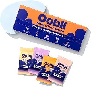 Oobli Milk Chocolate Minis, Only1g Added Sugar, Low Carb, Keto, No Sugar Alcohols, Gluten-free (4-pack, Milk Chocolate)