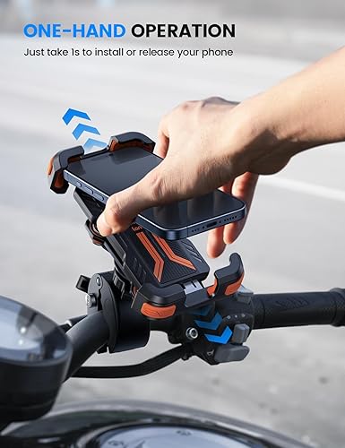 Miniatura 5 de Lamicall Soporte de teléfono para motocicleta - Amortiguador de vibración dual Antivibración Soporte para teléfono celular de motocicleta, soporte