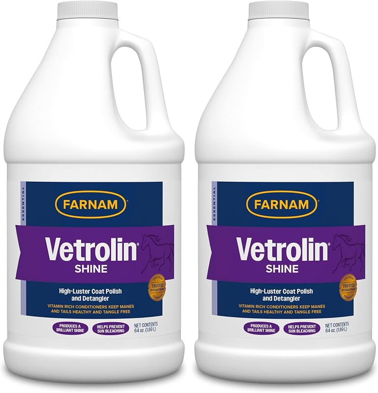 Farnam Vetrolin Shine Spray Condicionador e Brilho para Pelagem de Cavalos e Cães 2,02 kg — Pacote com 2