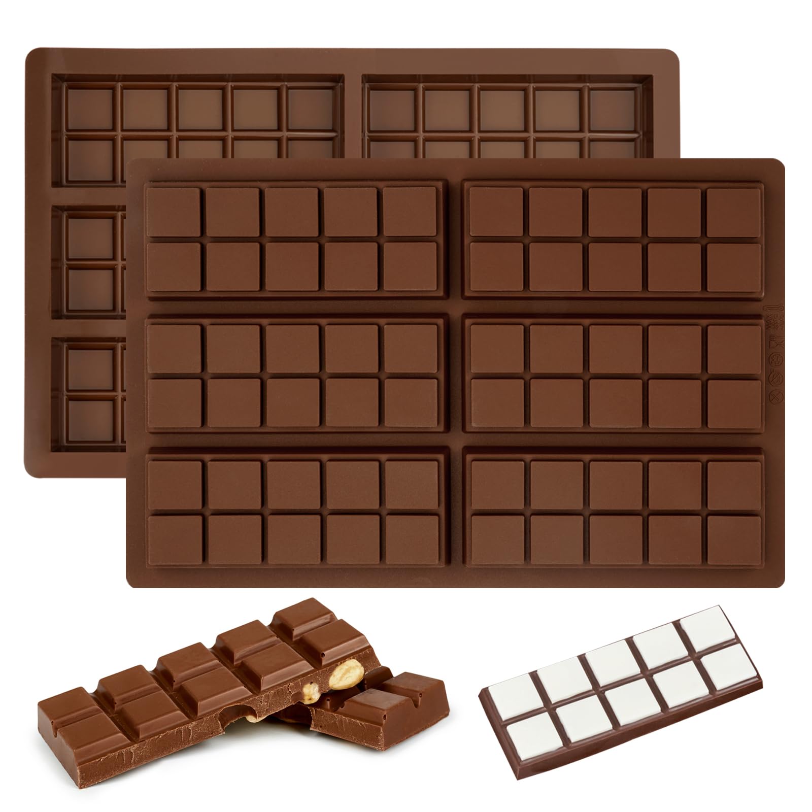 2 Moules à Chocolat Silicone - 26x17cm Antiadhésifs