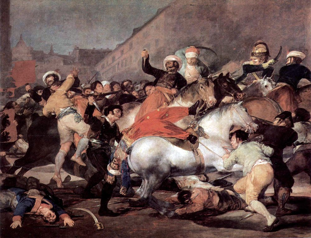 Cuadro de Goya Rushed mediano con marco marrón para decorar tu salón con elegancia mate 1