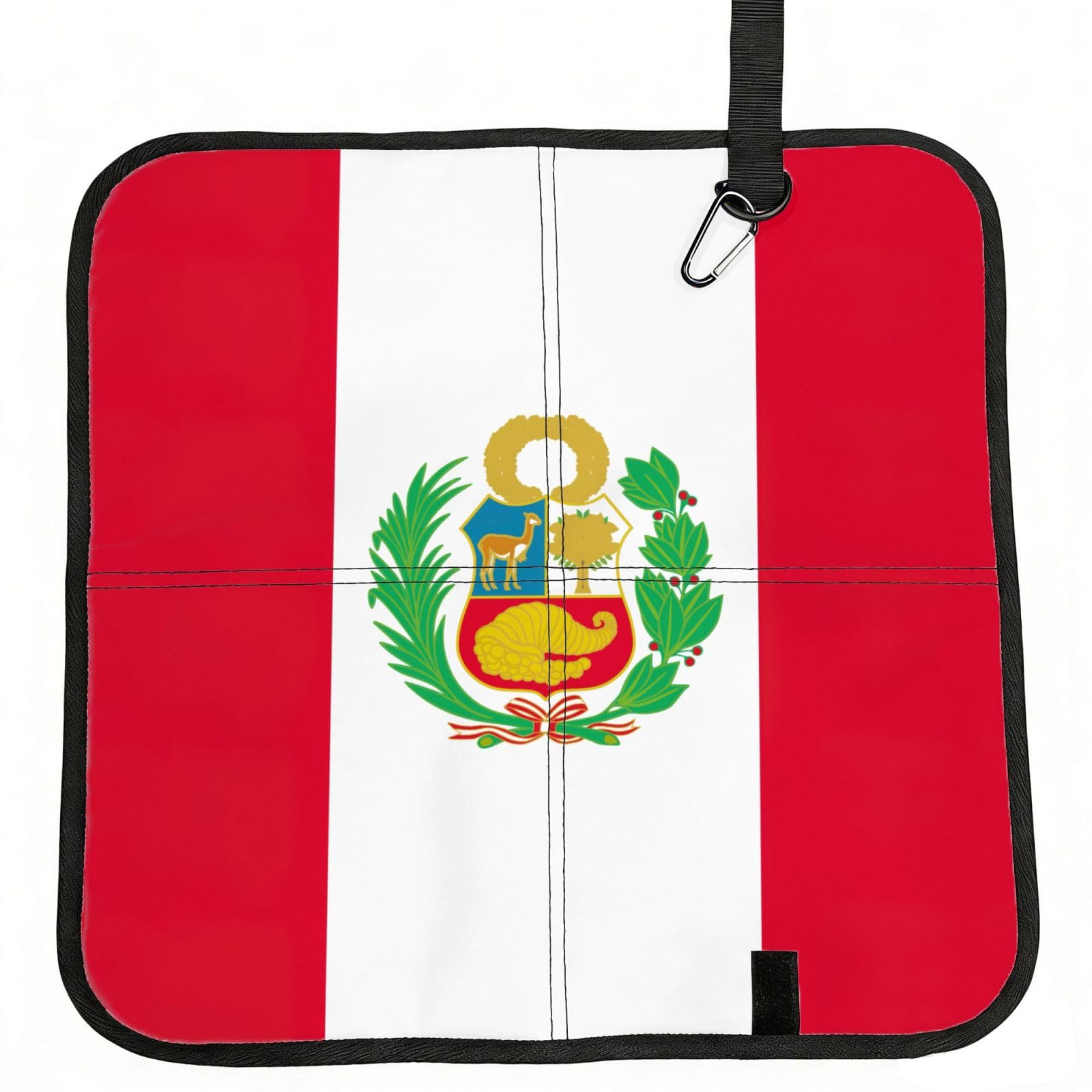 OKFSTY Flag Of Peru Print Fold Away Seat Cushion Portable Outdoor Pad Polyester Bleacher Bench Mat Travel Picnic Pad