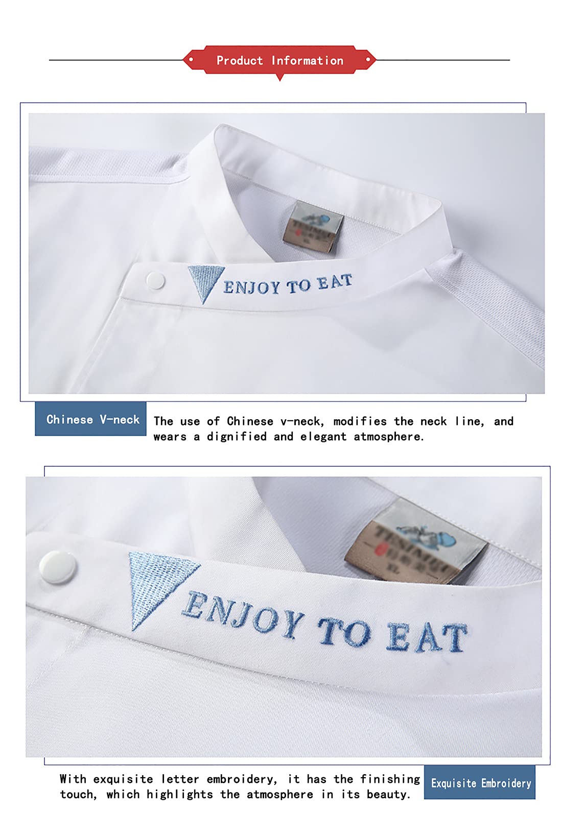 Chaqueta De Chef, Unisex, Chaqueta De Chef Transpirable Camisa De Chef Abrigo De Camarero De Manga Corta Uniformes De Chef De Gastronomía Ropa De Chef Para Restaurante Occidental Panadería,Blanco,XX