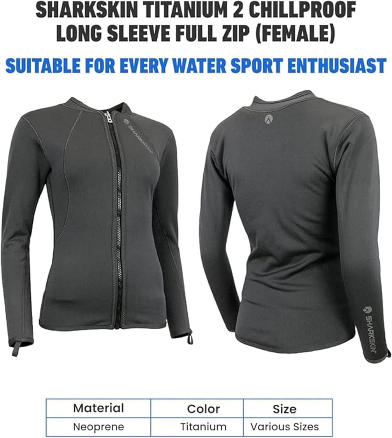 Sharkskin Titanium 2 Chillproof Long Sleeve Full Zip (Female) - Image 2