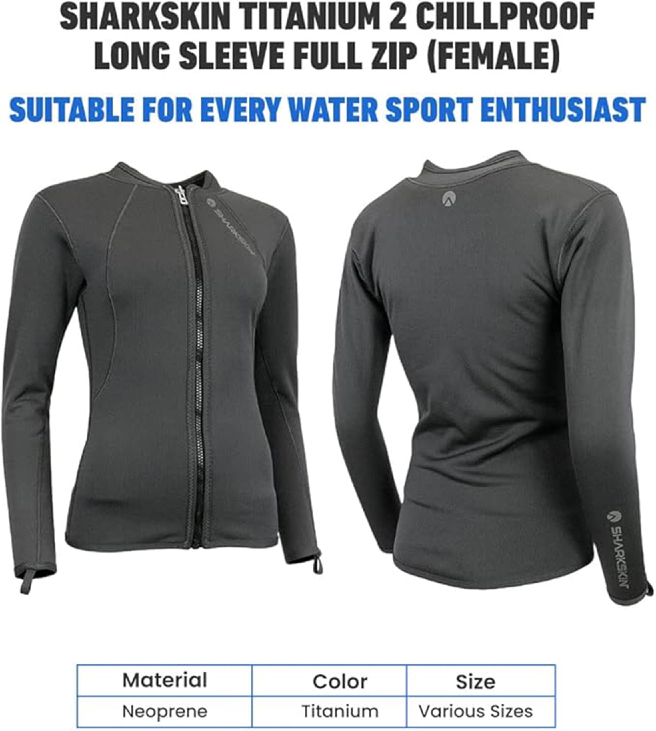 [ SHARKSKIN ] チタニウム チルプルーフ 女性用S Amazon.com: Sharkskin Titanium 2 Chillproof Long Sleeve Full Zip
