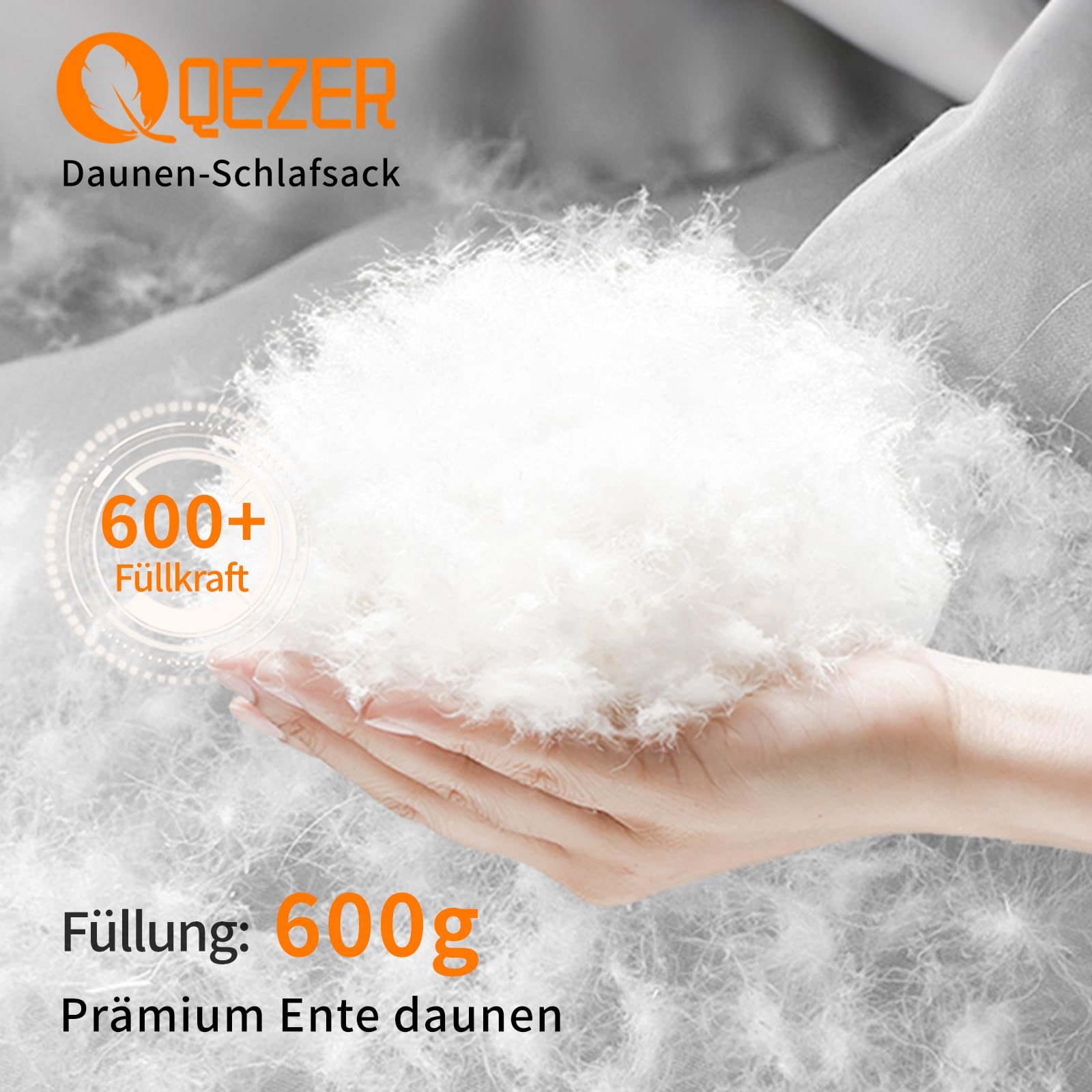 Saco de Dormir Plumón 220x80cm 8~-3℃ 4 Estaciones Ultraligero Camping Senderismo