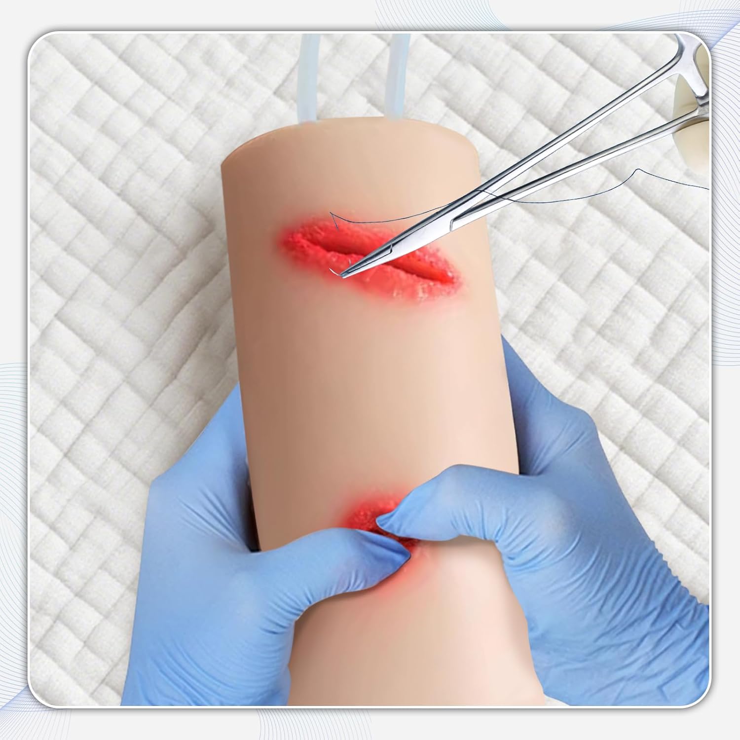 Wound Packing Trainer Kit, Hemorrhage Control Stop Bleeding Simulator, Laceration & Tourniquet Training Model, Silicone Hemostasis Wound Care Trainer for Medical, Military & First Aid Training