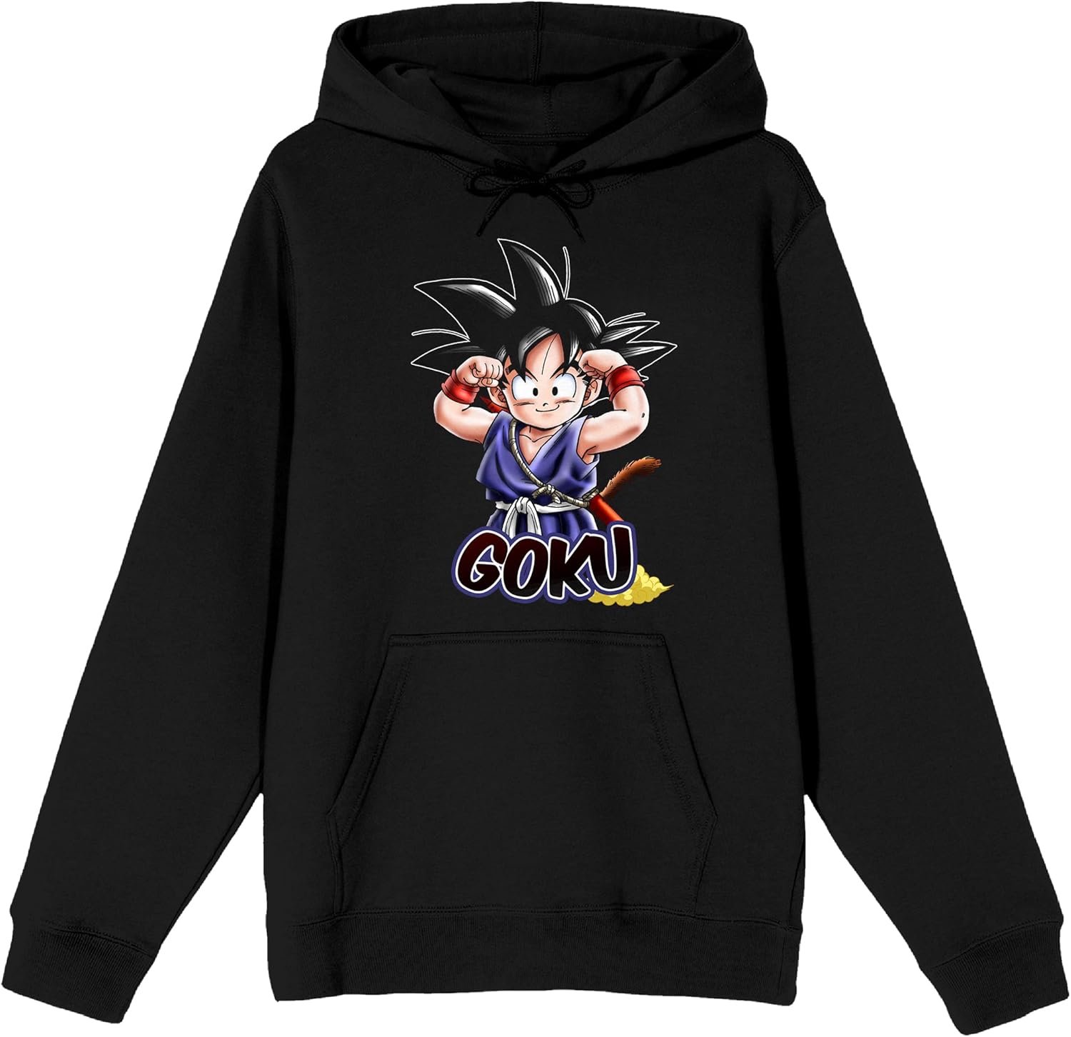 Bioworld Dragon Ball Goku Strong Arms Adult Black Long Sleeve Hooded Sweatshirt