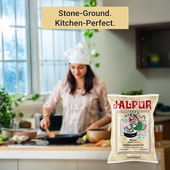 JALPUR MILLERS Stone Ground Gram Flour (Besan) 1kg – Chickpea Flour Milled from Quality gram – for Savoury & Sweet Recipes Like Pakoras, Bhajis, Laddoos & Baking – Protein-Rich for Authentic Cooking