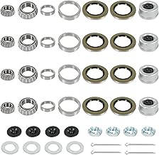 4 Sets 8000 LB Trailer Axle Bearing Kit, 02475/02420 Outer Bearing (1.25'' ID), 25580/25520 Inner Bearing (1.75'' ID), Double Lip Grease Seals 10-36 10-10 for 8000# Axles with #D42 Spindle