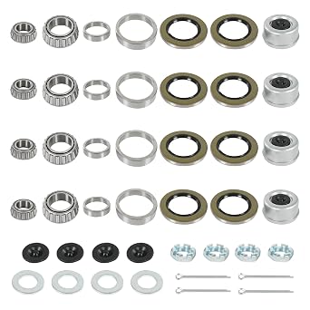 4 Sets 8000 LB Trailer Axle Bearing Kit 02475/02420 Outer Bearing 1.25ID