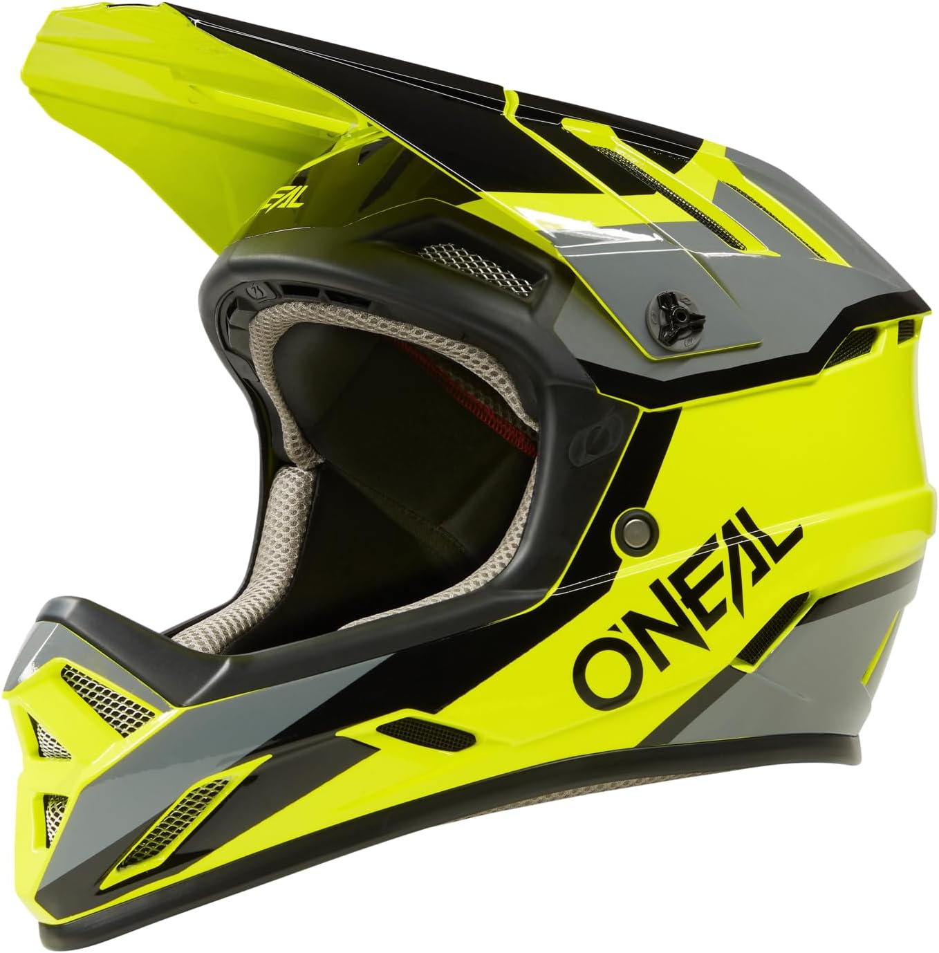 O'NEAL | Mountain Bike Helmet | MTB Downhill | Safety Standard EN1078, Ventilation Openings for Airflow & Cooling, ABS Outer Shell | Backflip Helmet STRIKE | Adult | Grey Neon Yellow | Size M