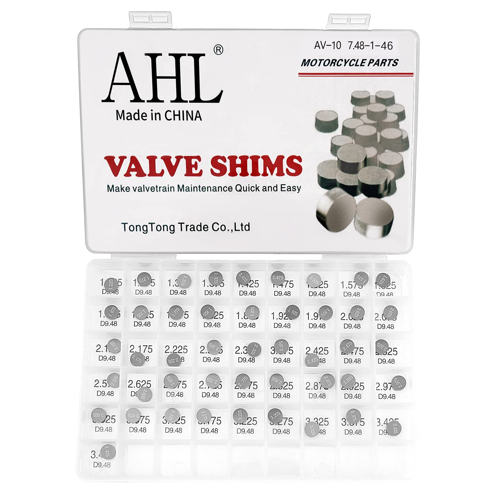 AHL 7.48mm 46pcs 1.225-3.475mm kit valve shim pastilles soupapes pour KLX300R 1997-2005