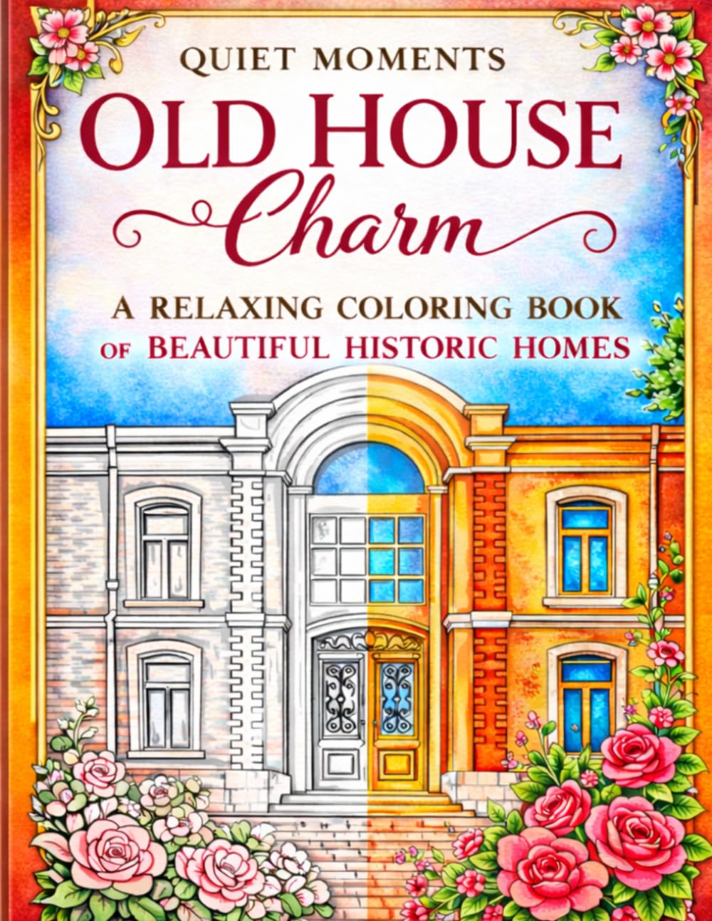 Quiet Moments: Old House Charm: A Relaxing Coloring Book of Beautiful Historic Homes