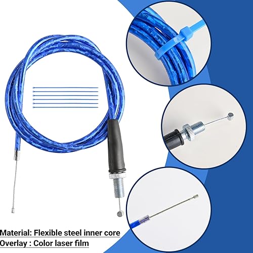 Miniatura 3 de Mini Cable del acelerador de bicicleta 50 pulgadas Núcleo interno de acero flexible Superposición Película láser de color (azul)