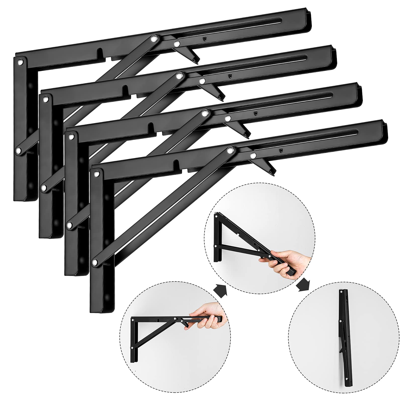 Buy Folding Shelf Brackets Heavy Duty 16 Inch, 4PCS Wihxd Stainless
