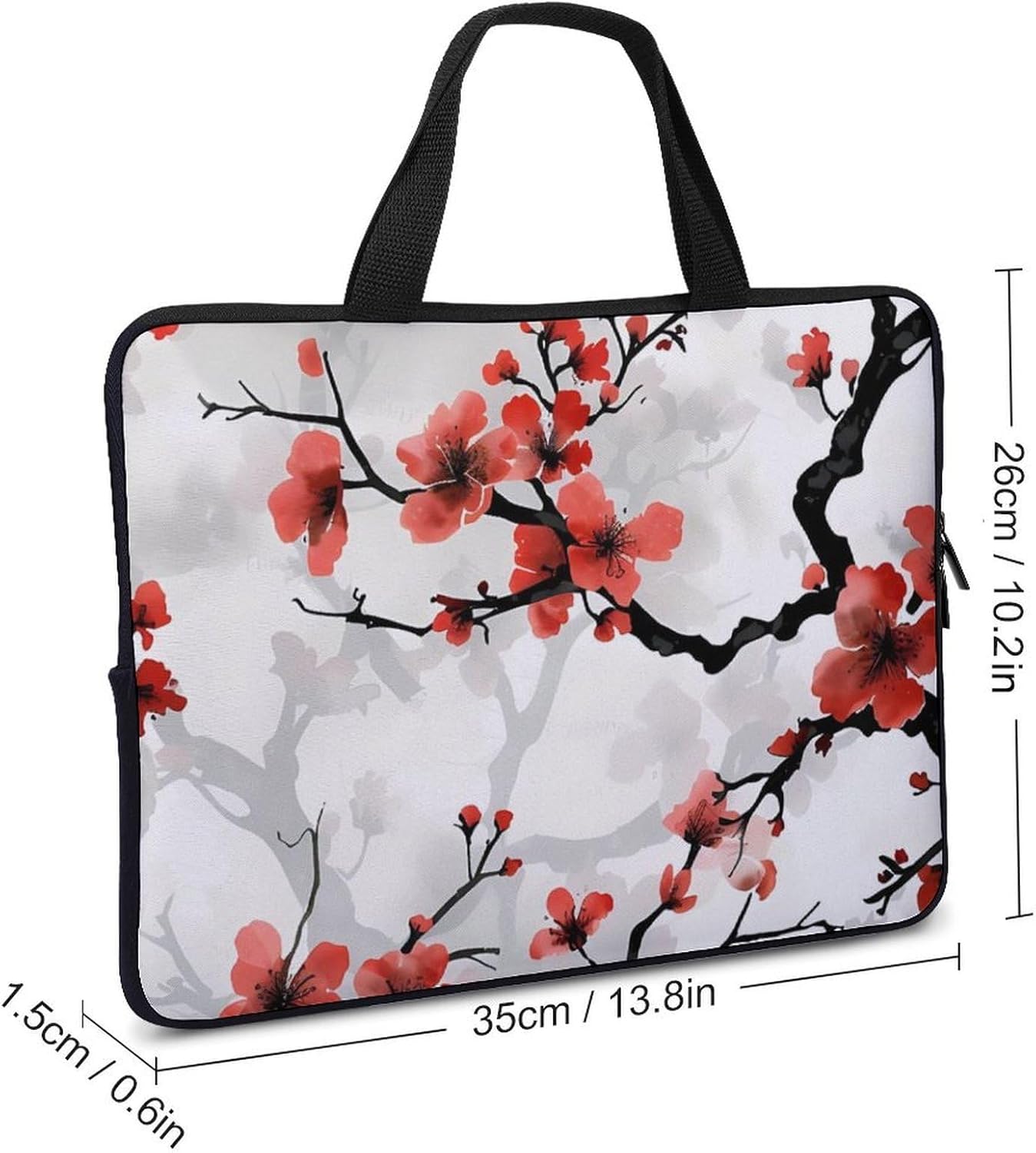 Cherry Flower Laptop Bag Print Computer Sleeve Case Protector Briefcase Totes for Women Men