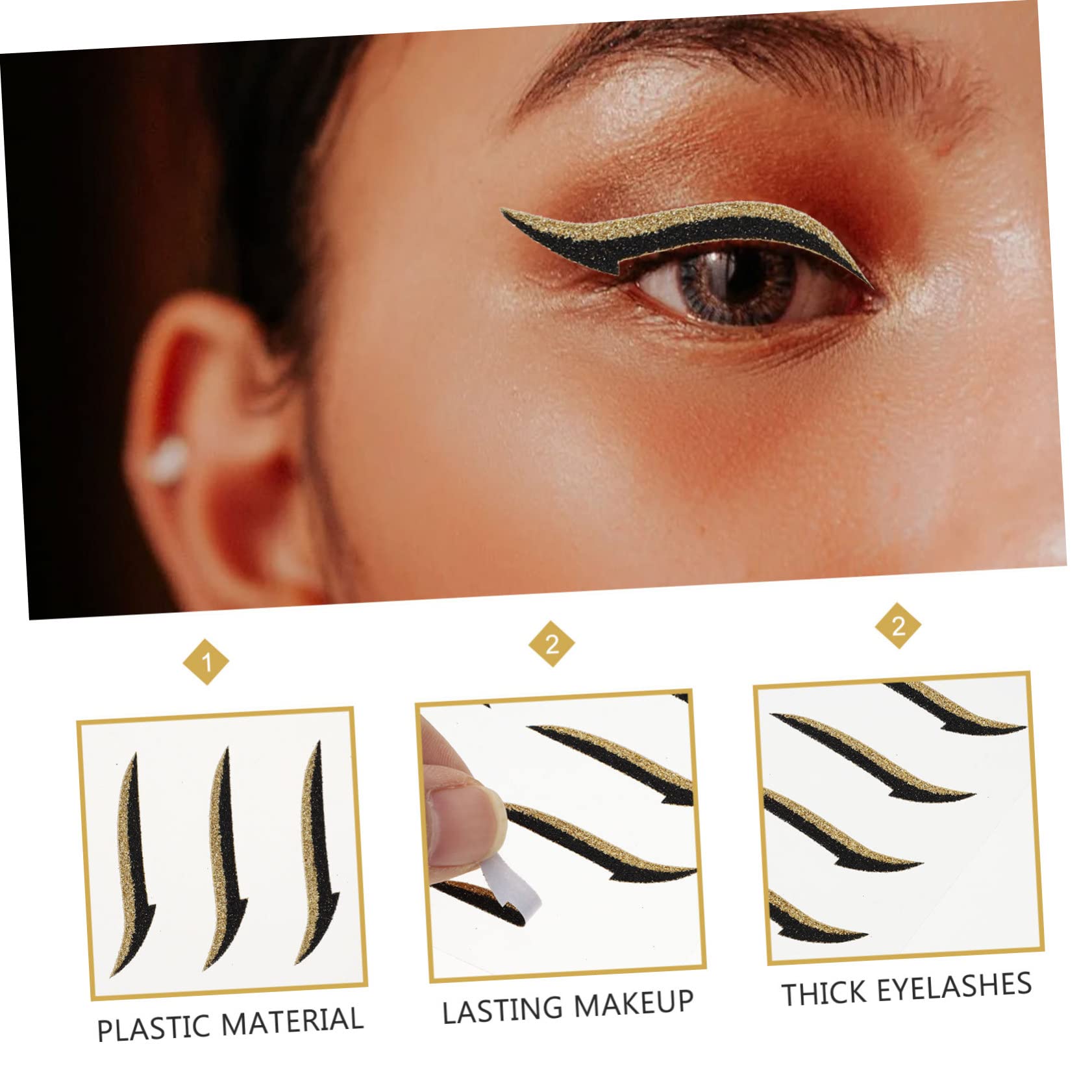 Angoily 160paia Eyeliner Stickers Riutilizzabili Per Makeup Occhi Temporanei Per Cosplay Feste e Occasioni Speciali Facili Da Applicare e Rimuovere Adatti Per Ogni Occasione