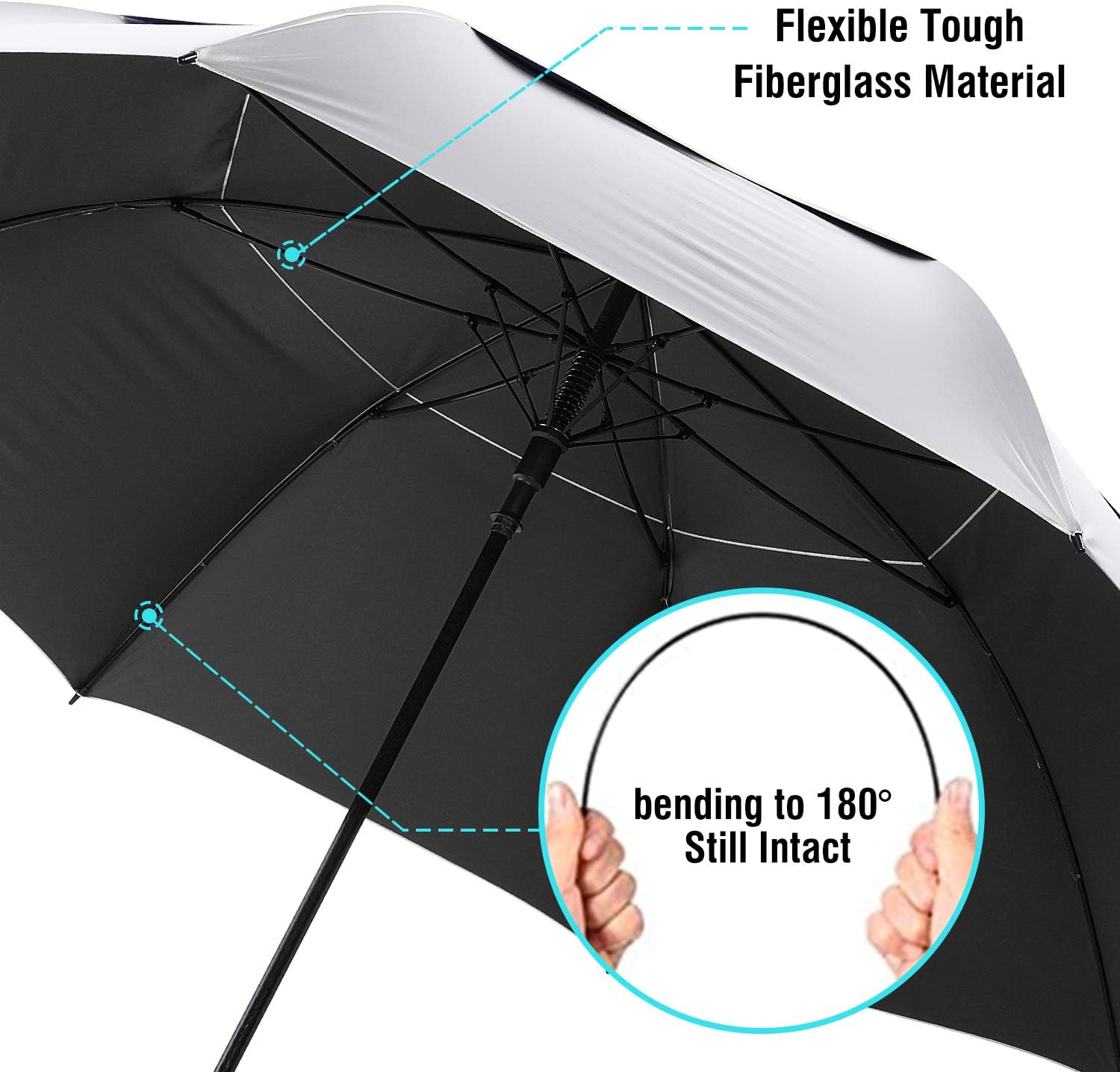 G4Free 72 Inch Huge Golf Umbrella UV Protection Auto Open Windproof Umbrella Oversized Extra Large Vented Double Canopy for Family - Image 5