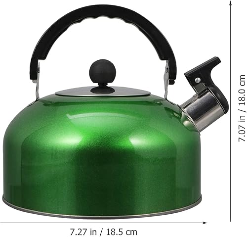 Miniatura 4 de DOITOOL Teakettle - Tetera de 2 cuartos de galón de 2 litros, hervidor de té silbante de acero inoxidable, hervidores de té de acero inoxidable,