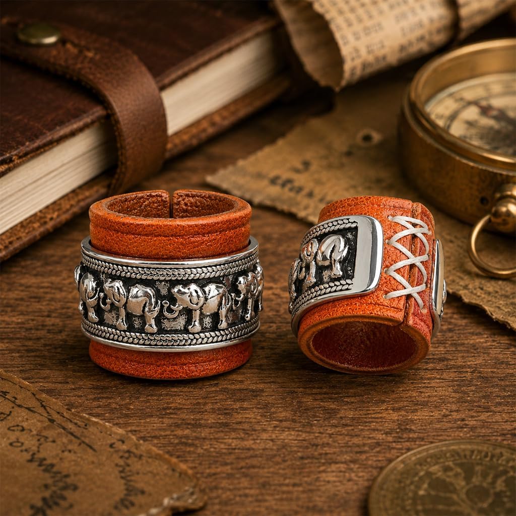 Handcrafted Vintage Western-Style Genuine Leather Scarf buckle