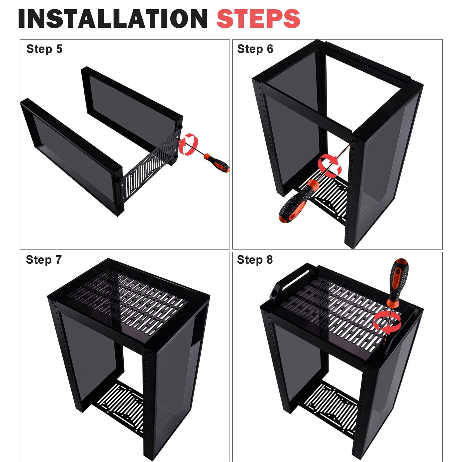 GeeekPi 8U Server Cabinet, 10 Pulgadas Server Rack for Network, Servers, Audio, and Video Equipment, DeskPi RackMate T1 Rackmount (Black)