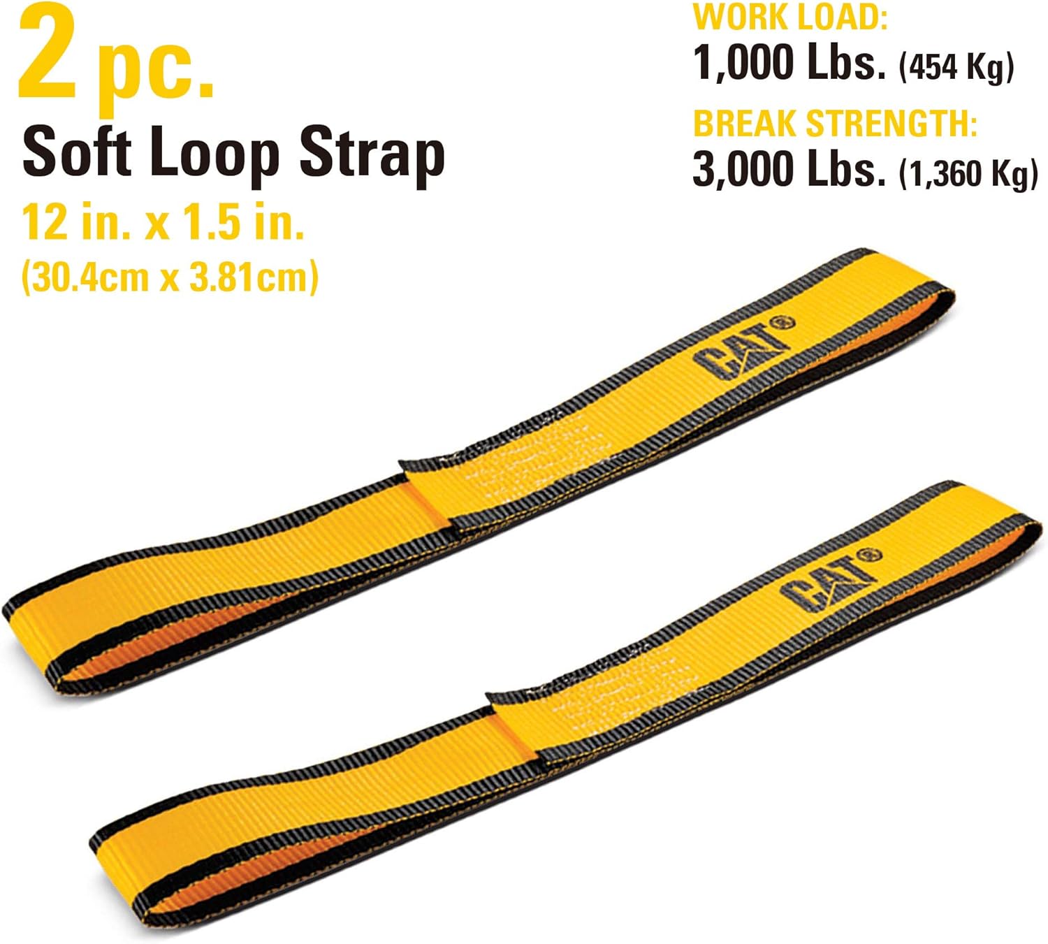 Cat 4 Piece 1-1/2-Inch x 8-Foot Cam Buckle Tie Down Set with Swivel Hook, S-Hook & Soft Loops, 500 lb Working Load – 240034