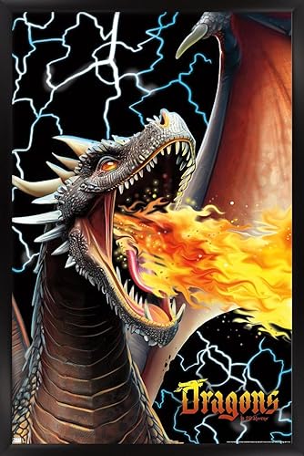 Trends International PD Moreno - Póster de pared de relámpago de dragón